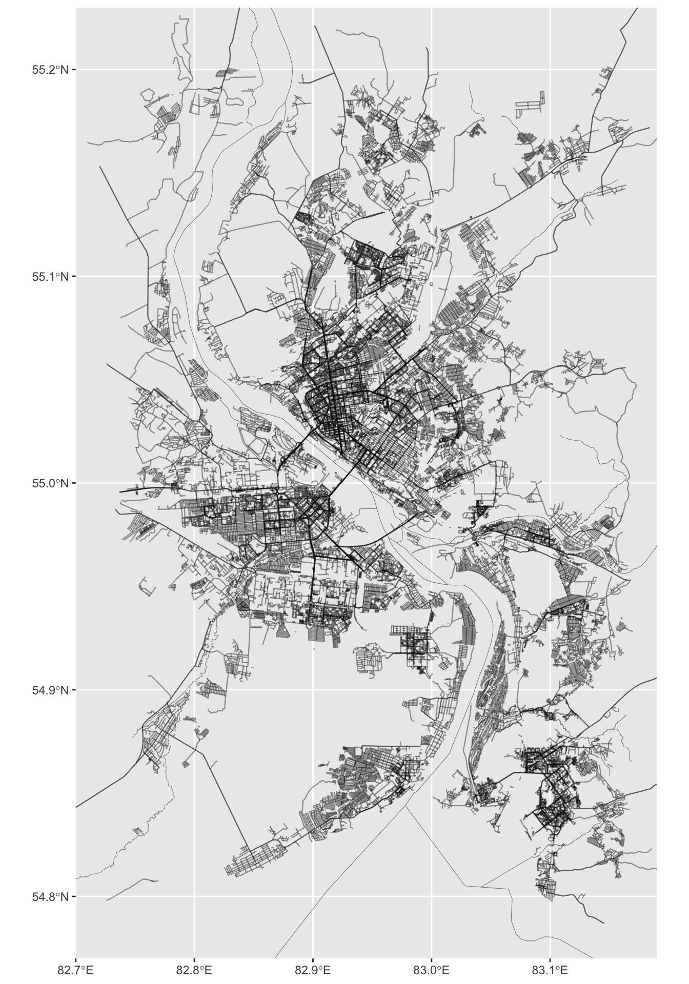 *OpenStreetMap карта города Новосибирска*